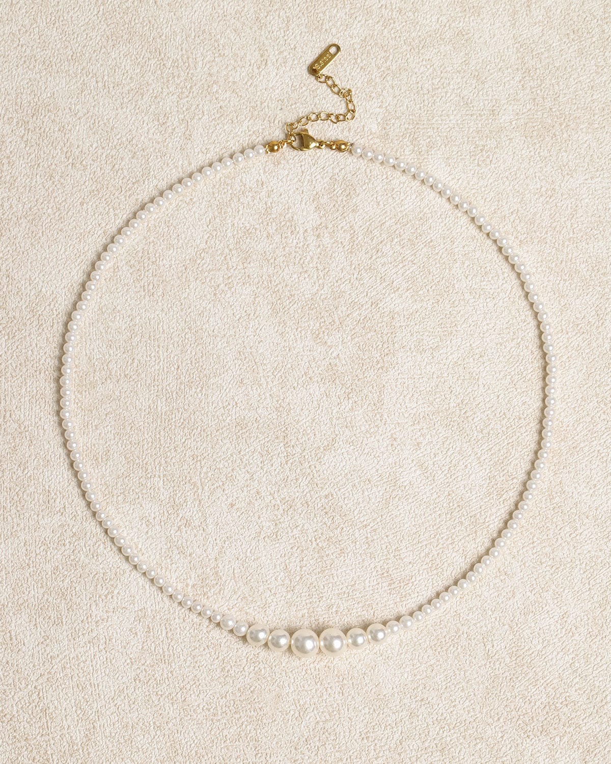 Collier en alliage rétro de perle blanc