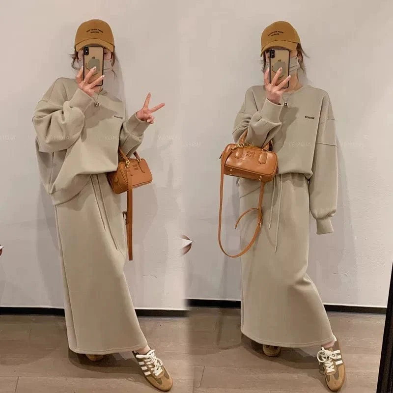 Ensemble femme 2 pi��ces pull jupe casual chic coordination moderne MAX FOR ME