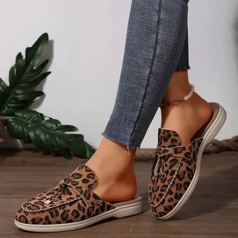 Mocassins Femme L��opard ��t�� �C Chaussures �� Enfiler Style D��contract��
