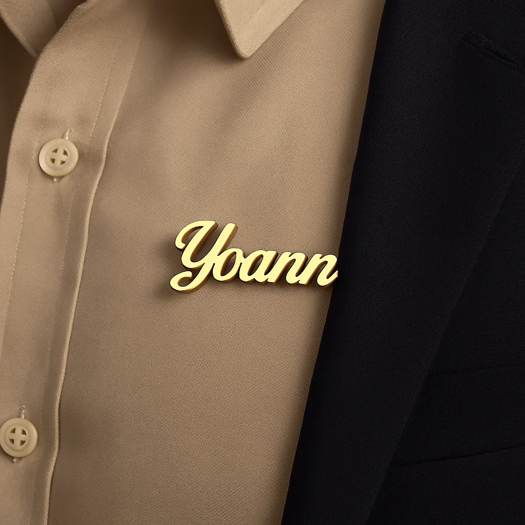 Broche personnalisée doré ou argenté avec prénom �?Accessoire raffiné et intemporel