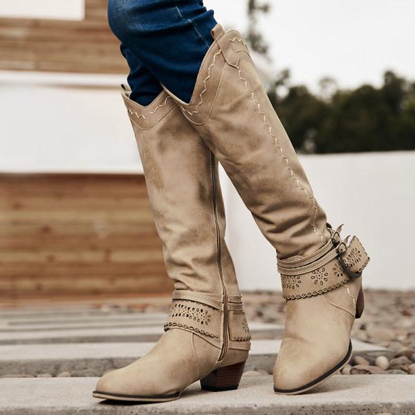 Bottes hautes style western - une allure boh��me et tendance - MAX FOR ME