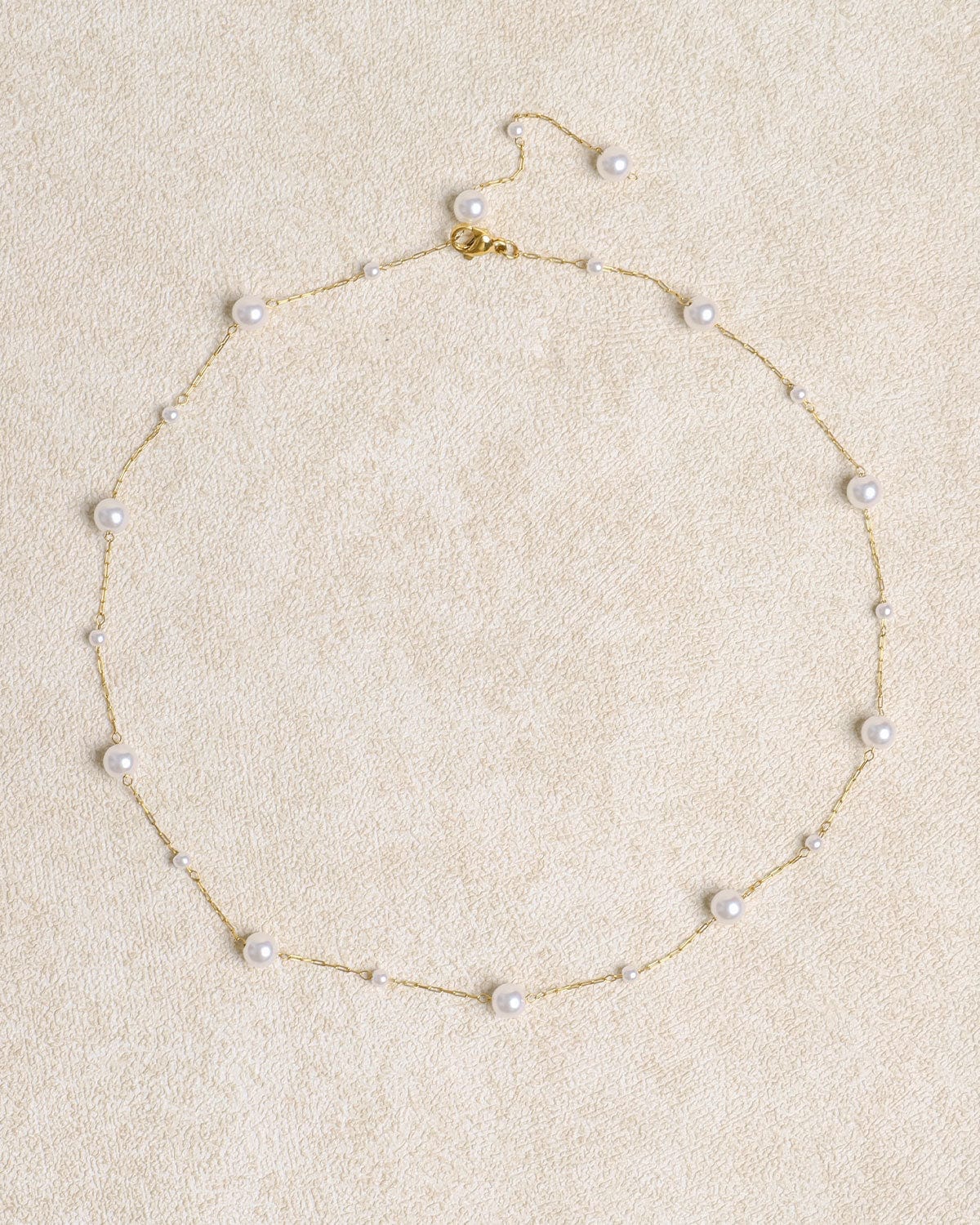 Collier en alliage de perle blanc