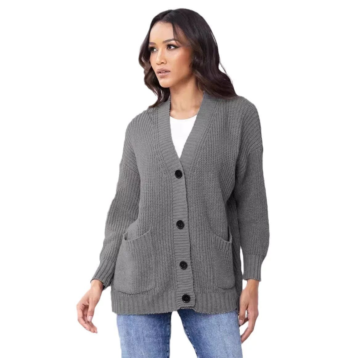 Cardigan laine col V femme oversize sophistication moderne MAX FOR ME