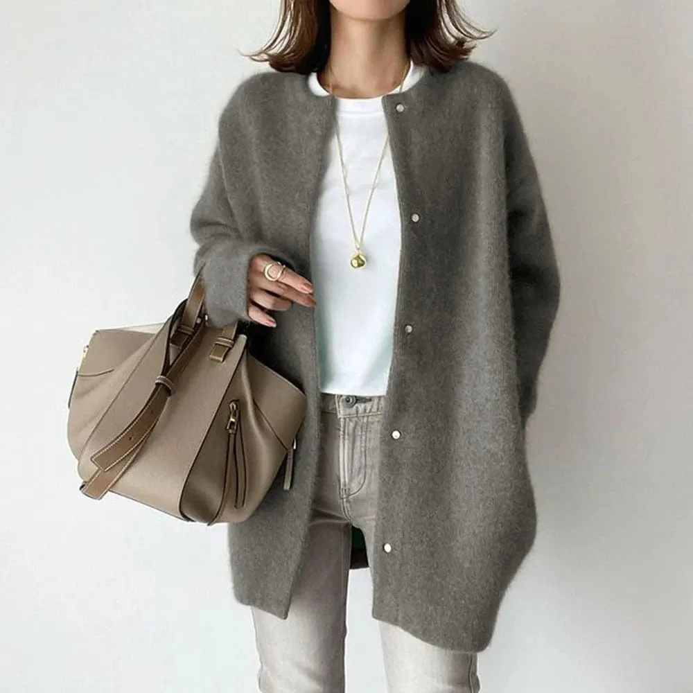 Cardigan long en maille douce - chaleur et style ��pur�� - MAX FOR ME