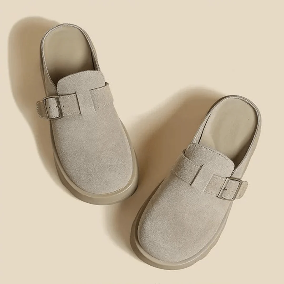 Sabots plateforme 7cm gris - ��l��vation sophistiqu��e discr��te - MAX FOR ME