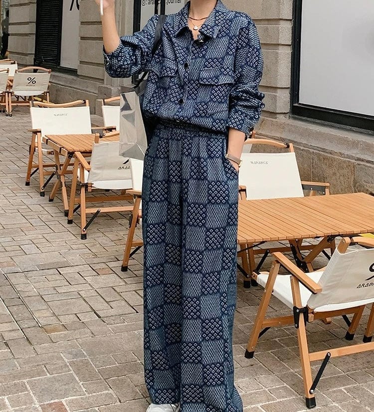 Ensemble jean femme chic luxueux veste pantalon large automne hiver MAX FOR ME