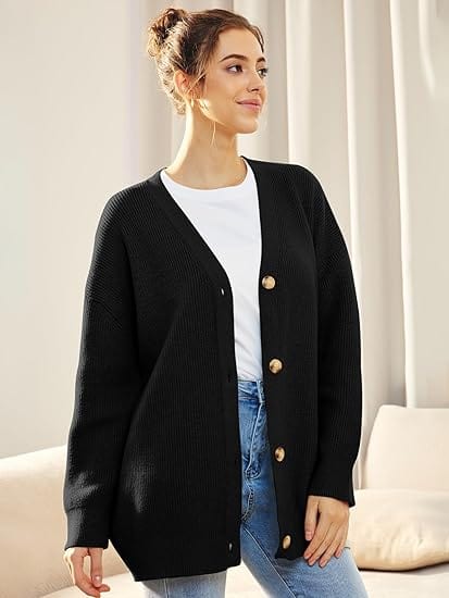 Cardigan col V coupe flatteuse femme ��l��gance sophistiqu��e