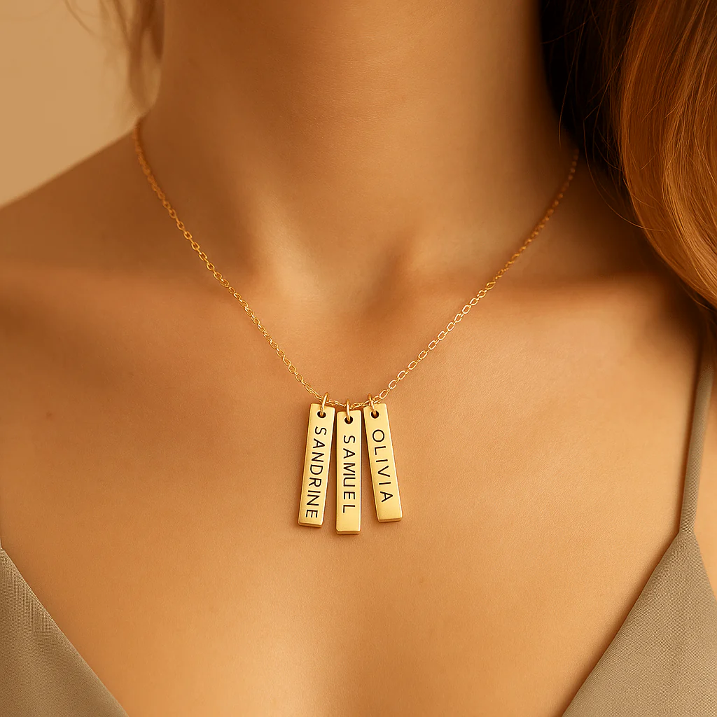 Collier Personnalisé 1, 2 ou 3 Médailles au choix�?Gravure Prénoms ou dates