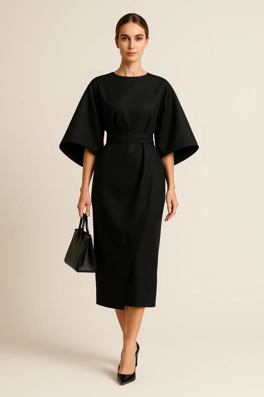 Robe Longue  ��l��gante �� Manches Lanterne