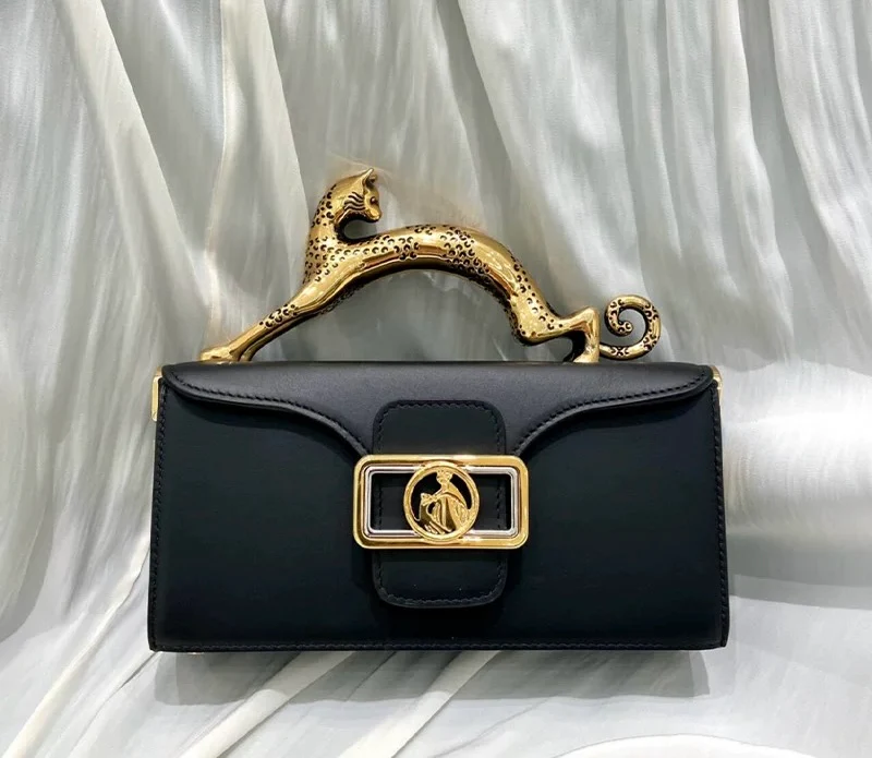 Sac �� poign��e l��opard en Vrai cuir style Rectangulaire haut de gamme