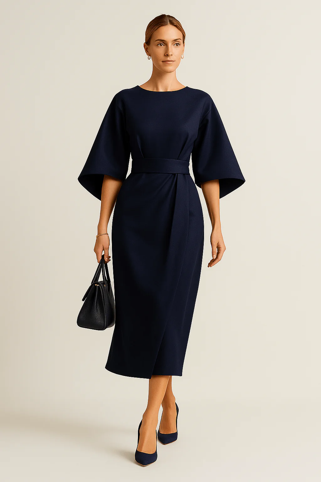 Robe Longue  ��l��gante �� Manches Lanterne