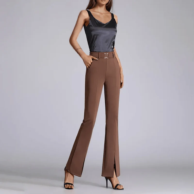Pantalon ��vas�� �� fente avant - une silhouette moderne et ��lanc��e - MAX FOR ME