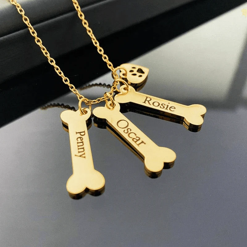 Collier c?ur personnalis�� femme �C gravure pr��noms �C acier inoxydable dor�� �C MAX FOR ME