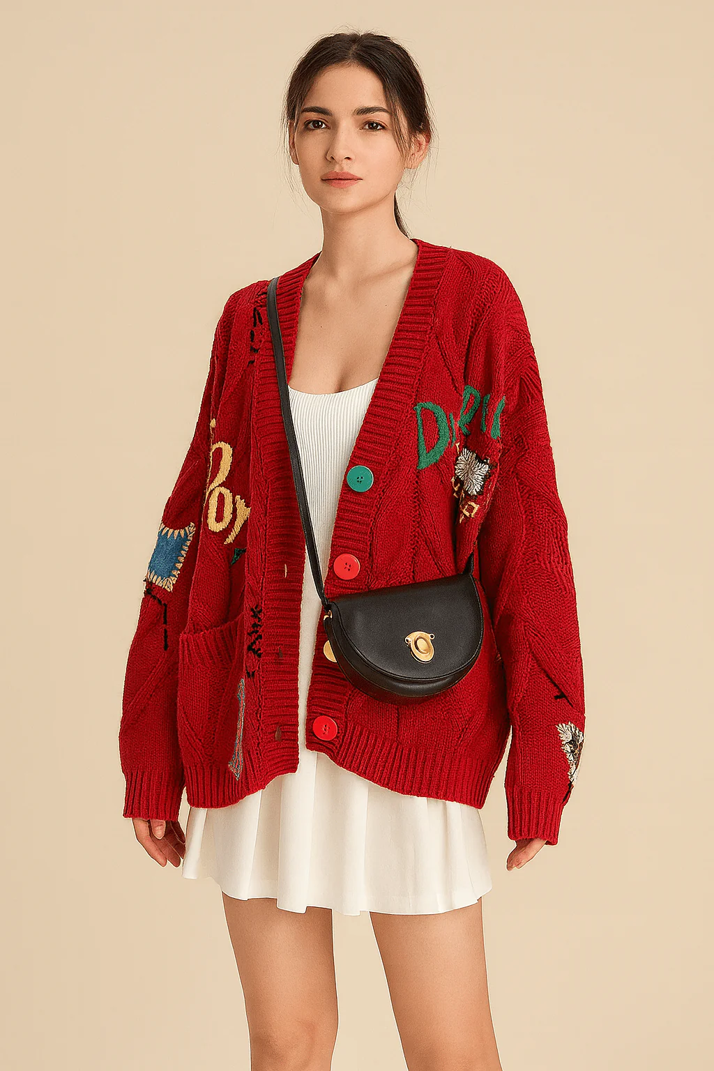 Cardigan oversize brod�� 