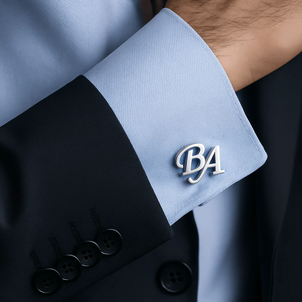 Lot de 2 Boutons de manchette personnalisés �?Initiales gravées élégantes