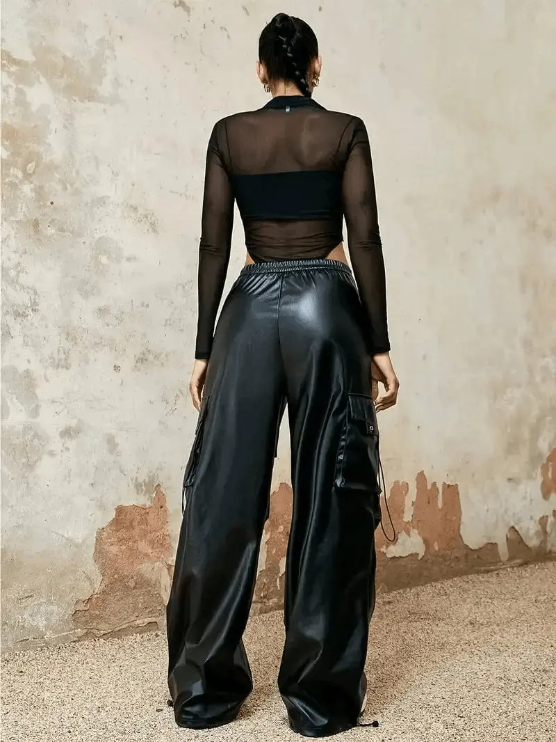 Pantalon cargo Myl��ne - Effet cuir.