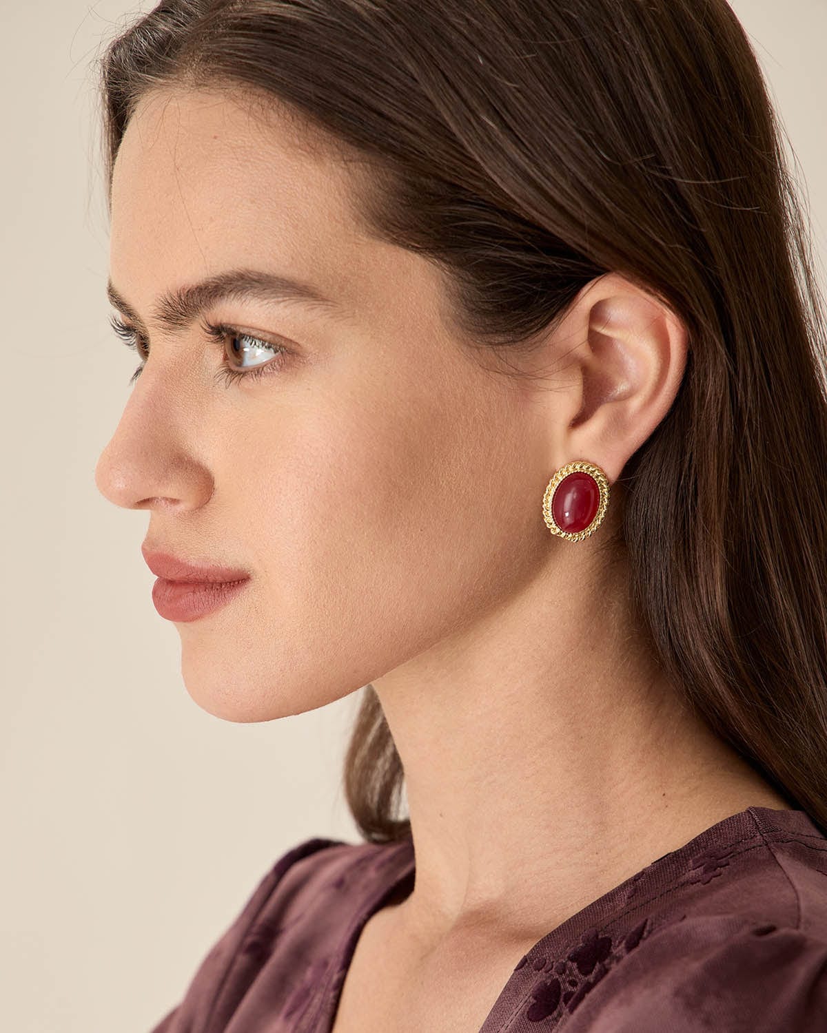 Boucles d'oreilles ovales rétro