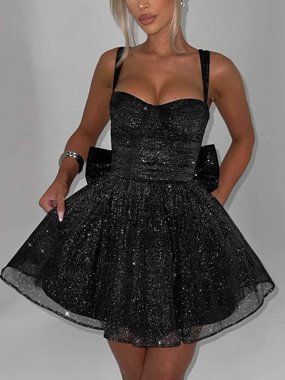 Robe Courte Pliss��e avec N?ud �� la Taille �C Manches Longues et Style ��pur��