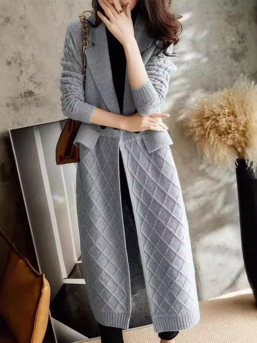 Cardigan long col revers femme manteau ��l��gance moderne MAX FOR ME