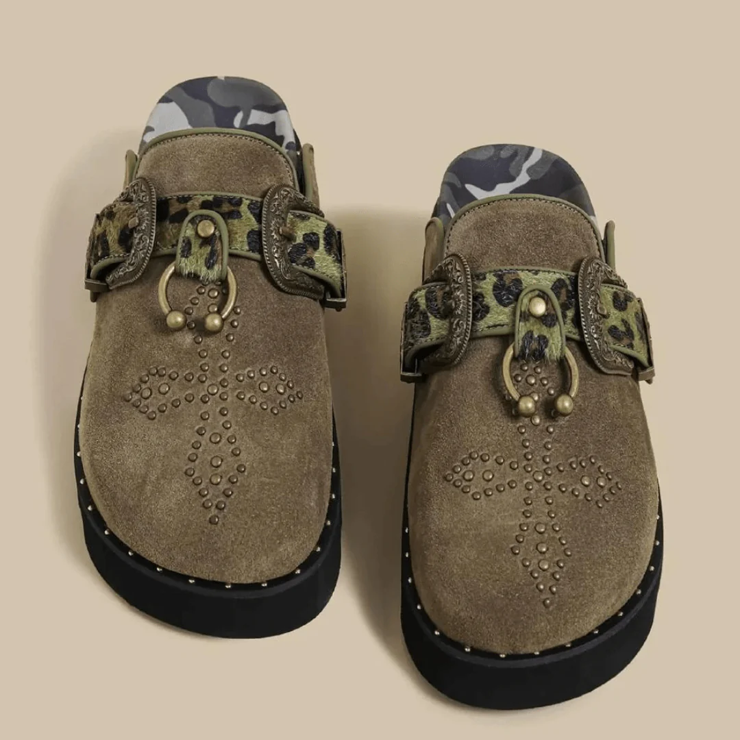 Sabots style rock militaire - Caract��re rebelle sophistiqu�� - MAX FOR ME