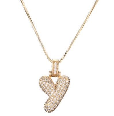 Collier initiale pav�� de zircons - une touche d'��clat personnel - MAX FOR ME