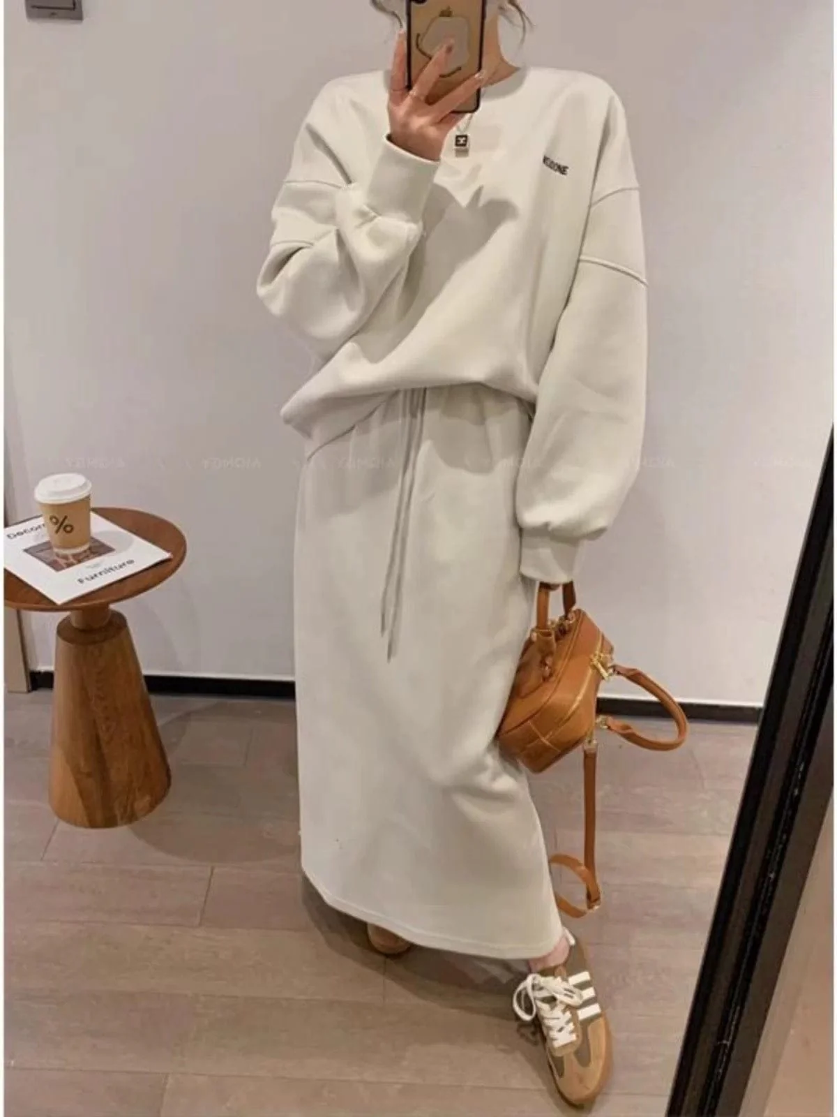 Ensemble femme 2 pi��ces pull jupe casual chic coordination moderne MAX FOR ME