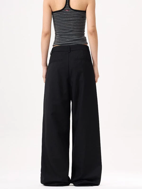 Pantalon large pliss�� �� taille haute - une allure chic et moderne - MAX FOR ME