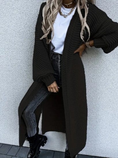 Cardigan tricot�� �� manches longues pour femme