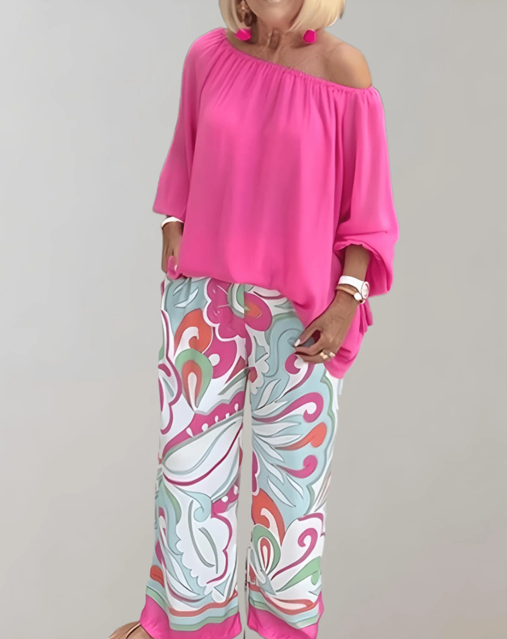 Ensemble fluide imprim�� palazzo - une allure boh��me et sophistiqu��e - MAX FOR ME