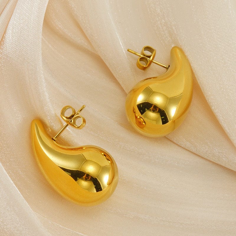 Boucles d'oreilles goutte m��tal sculpt�� ultra-tendance forme organique - Collection exclusive Max for Me ��clat assum��