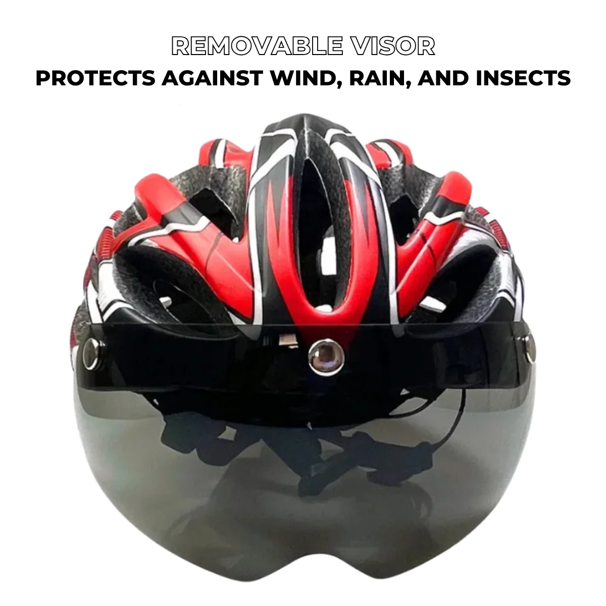 Bike Helmet with Detachable Visor & LED a?? CycloGuarda?��