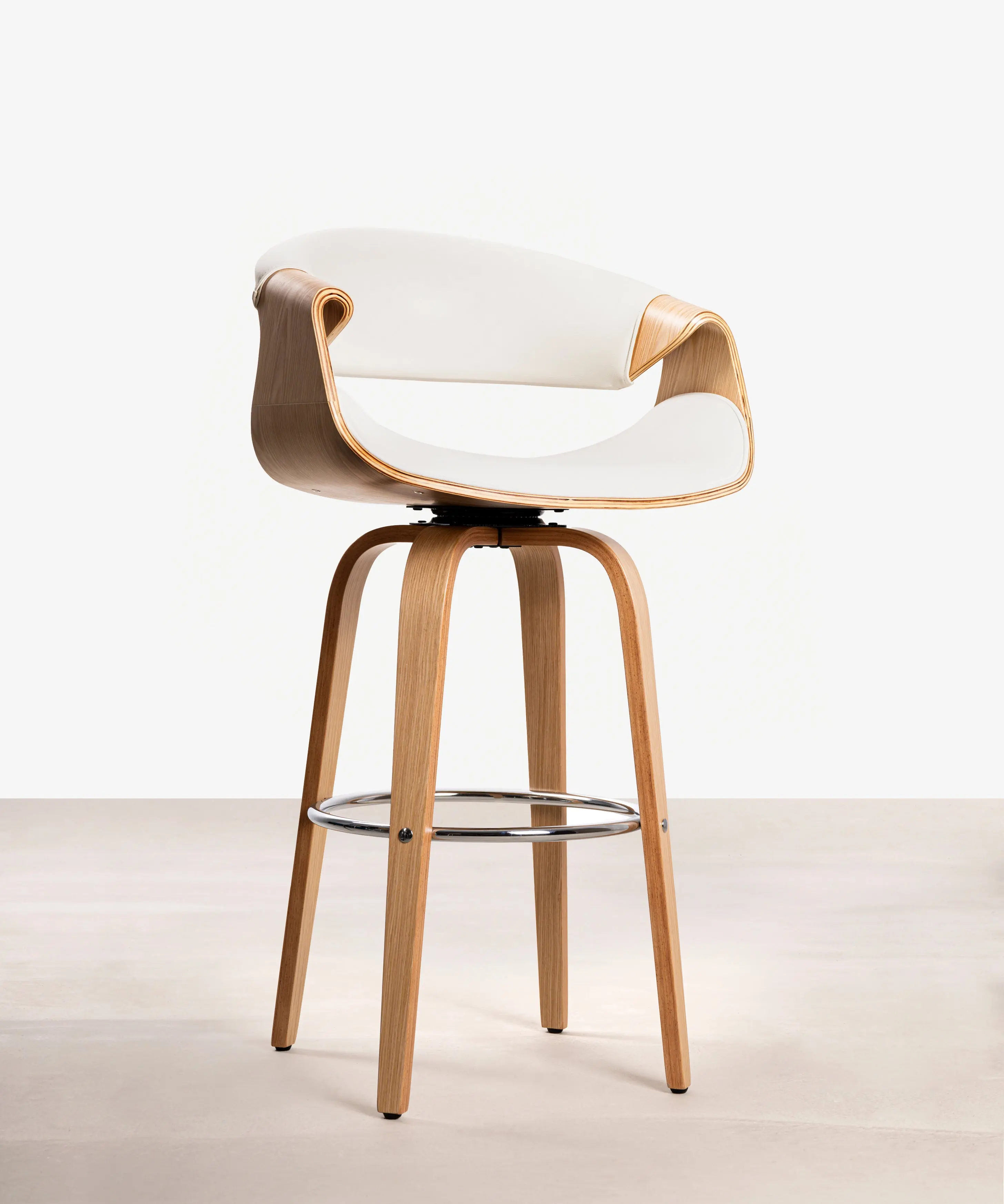 Taburete de Madera y Polipiel Binsa