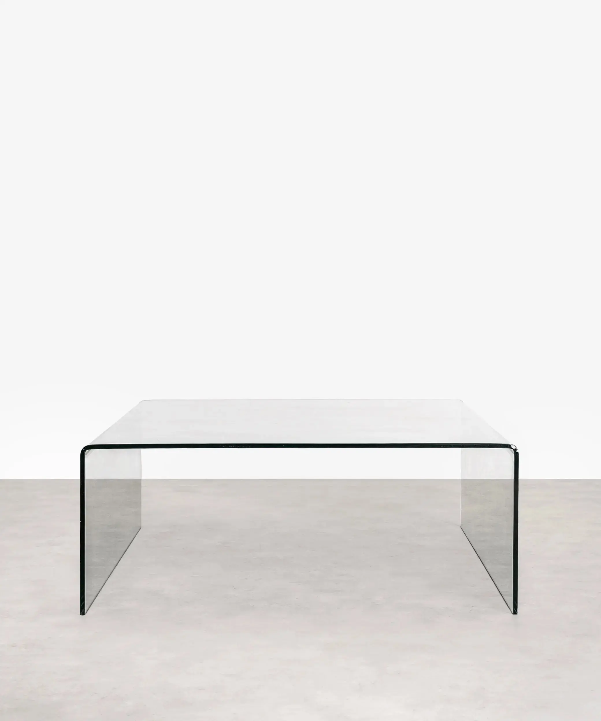 Mesa de Centro Cuadrada de Cristal Curvado Burano 100 cm x 100 cm