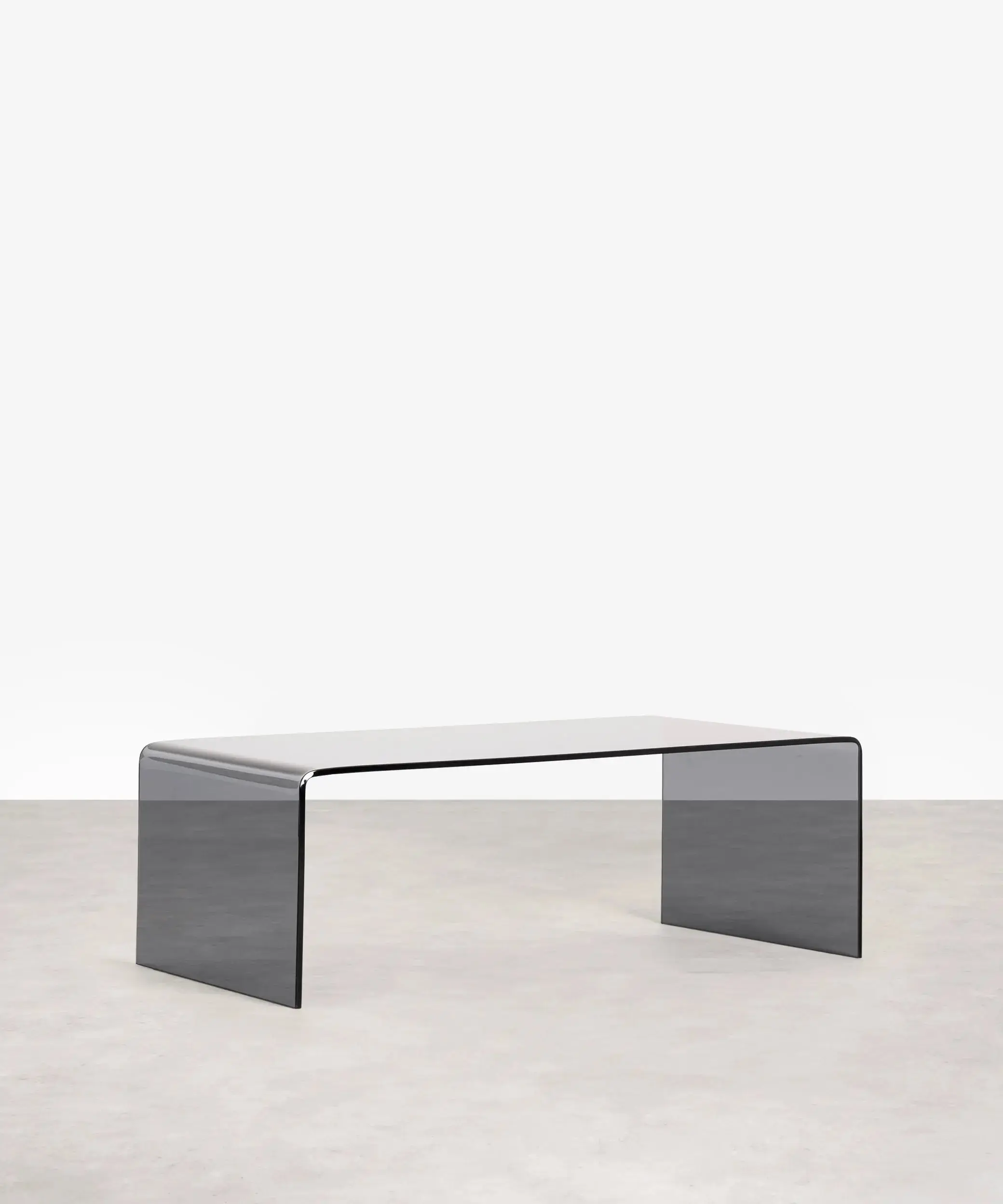 Mesa de Centro Rectangular de Cristal Curvado Cheval 100 cm