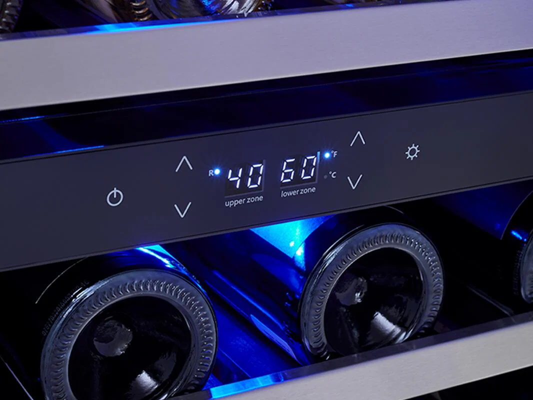 Zephyr 24'' Stainless Steel Dual Zone Wine Cooler 15.25 Cu. Ft.