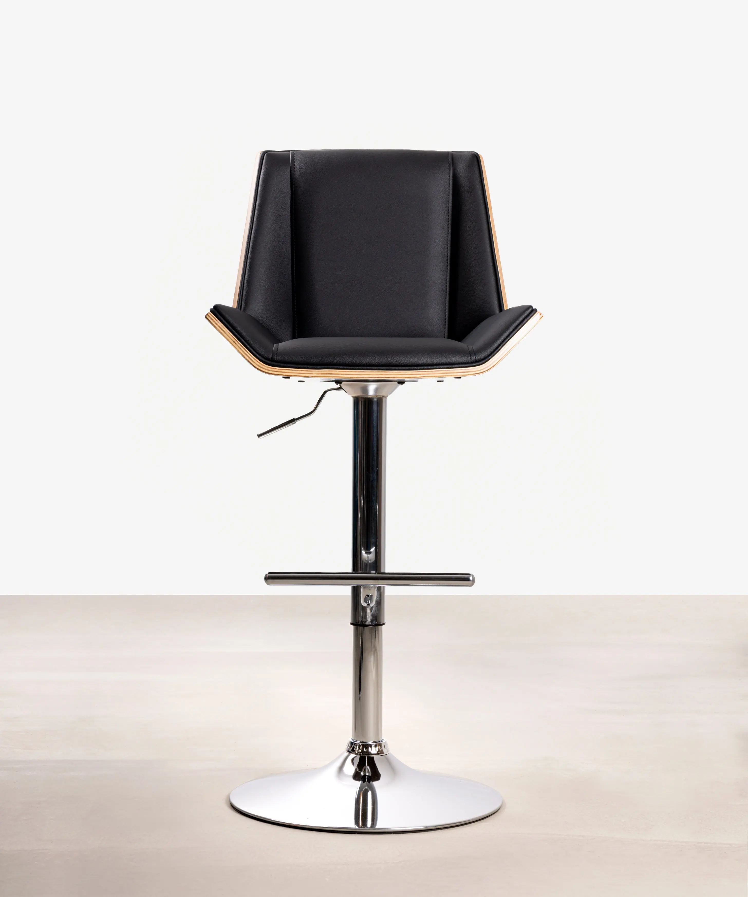 Taburete de Madera y Polipiel Regulable Lyssa