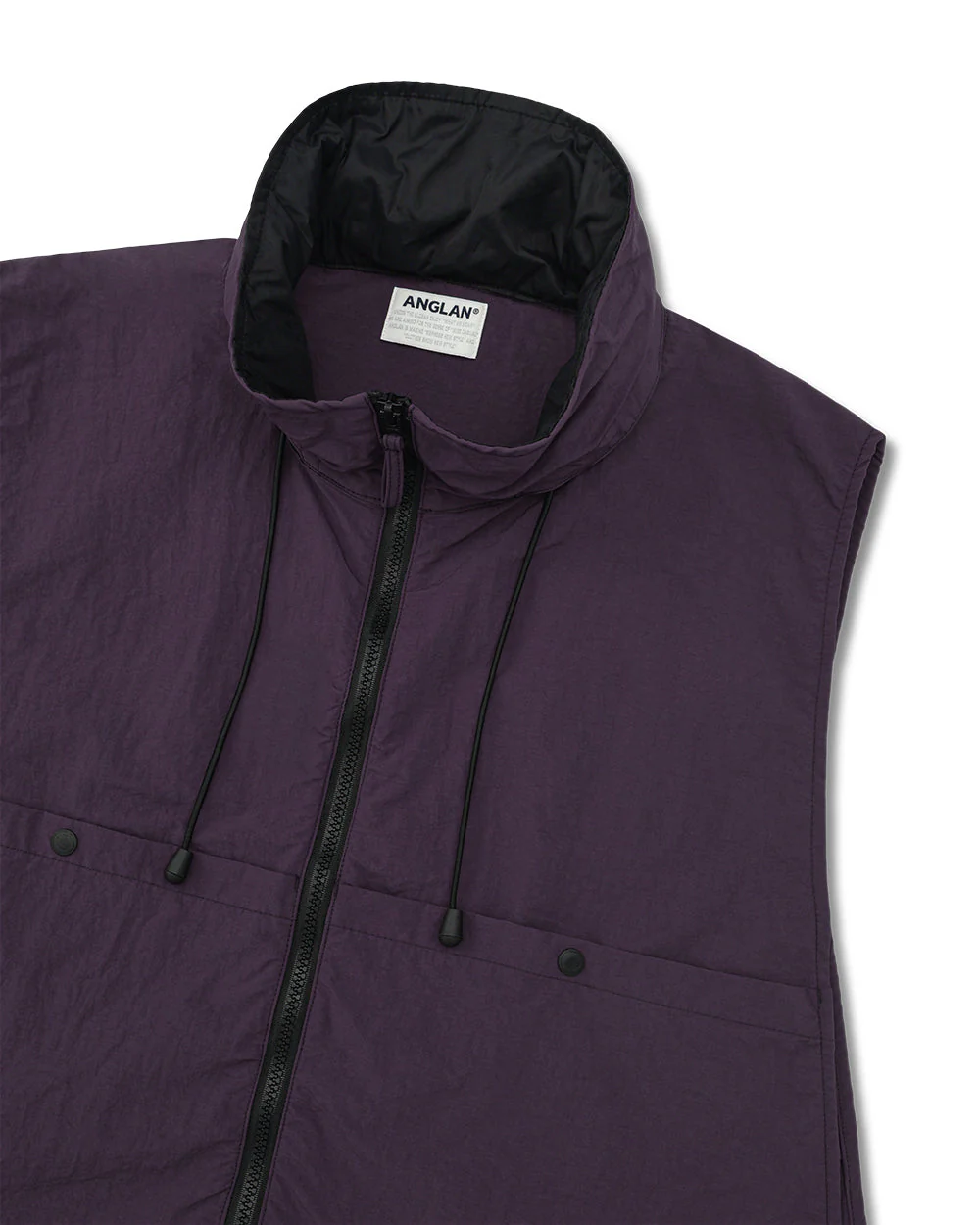 ANGLAN NYLON HIDDEN HOOD CROP VEST
