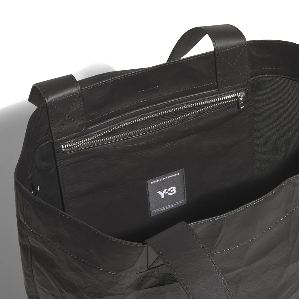 Y-3 LEATHER TOTE BAG