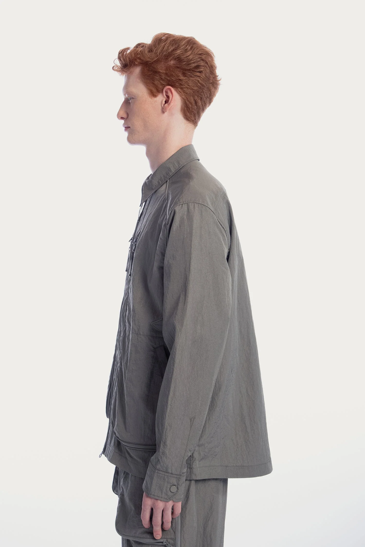 UNISEX ZIPPER POCKETS SHIRT JACKET