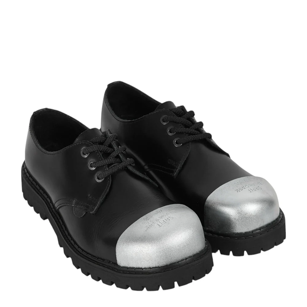UNDERGROUND EXTERNAL STEEL TOE CAP SHOES TRACKER - SHOE - EXTERNAL CAP - BLACK LEATHER