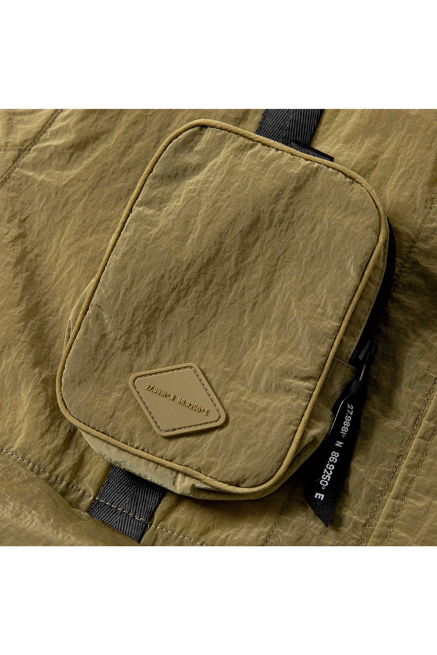 MEN'S DETACHABLE SMALL BAG LIGHTWEIGHT HOODED  SHELL JACKET