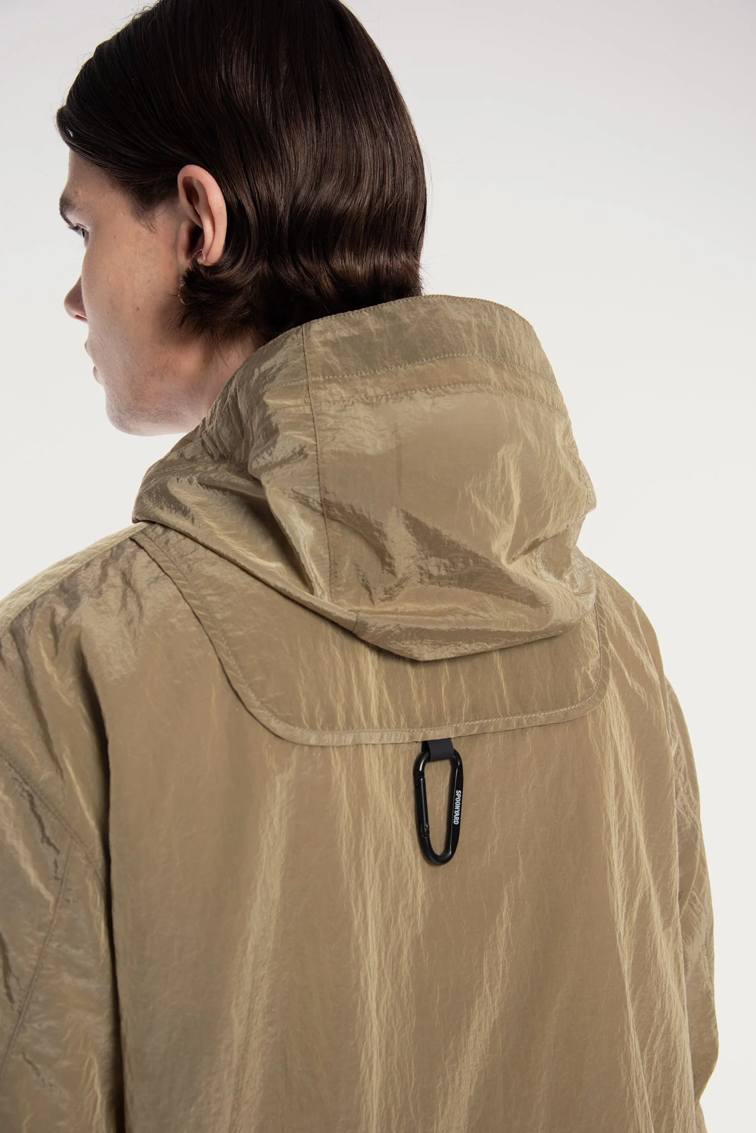 MEN'S DETACHABLE SMALL BAG LIGHTWEIGHT HOODED  SHELL JACKET