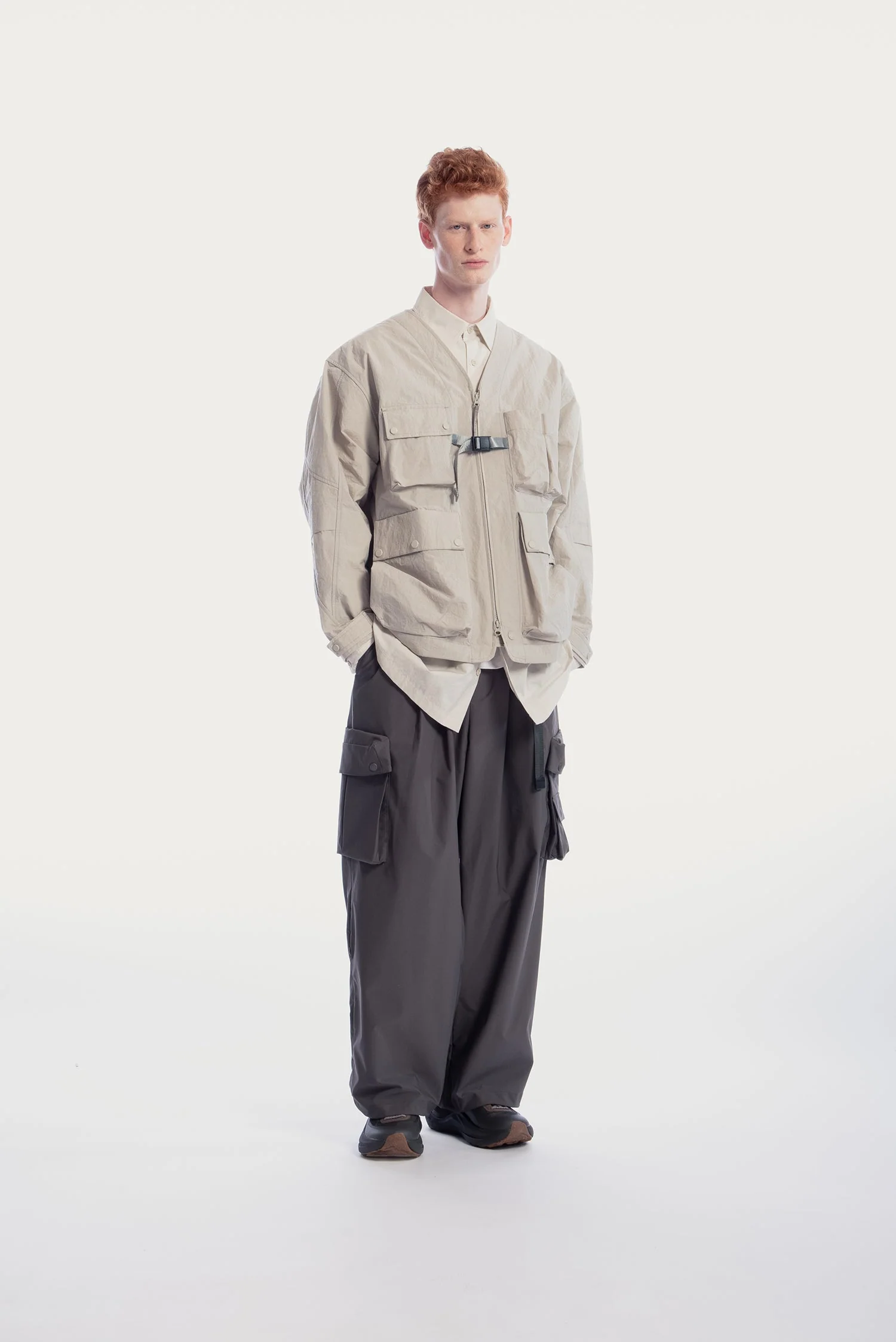 UNISEX V-NECK 3D POCKETS JACKET