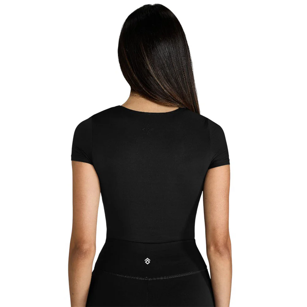 AZTEC DIAMOND PREMIUM BLACK LONG SLEEVE SCULPT TOP