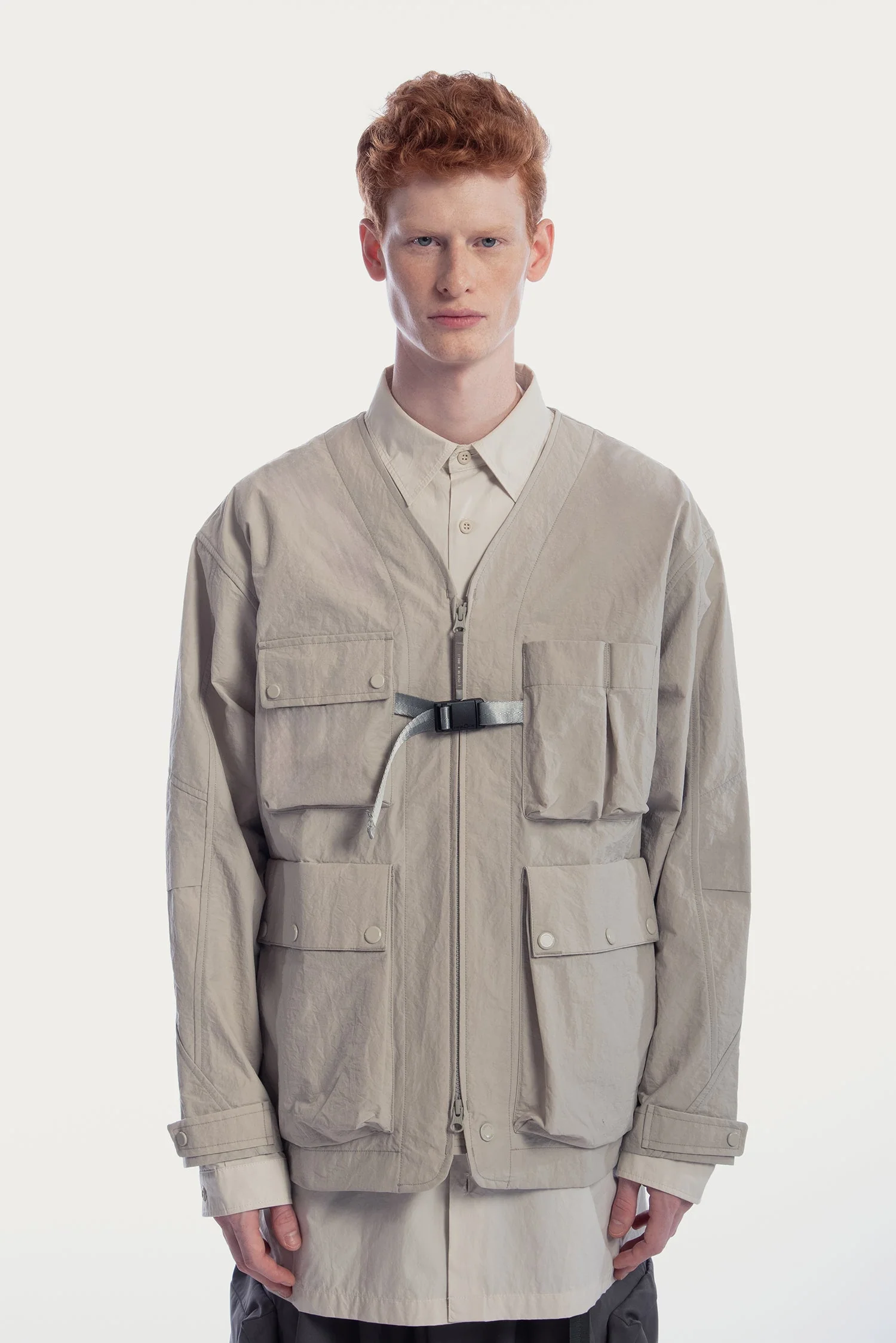 UNISEX V-NECK 3D POCKETS JACKET