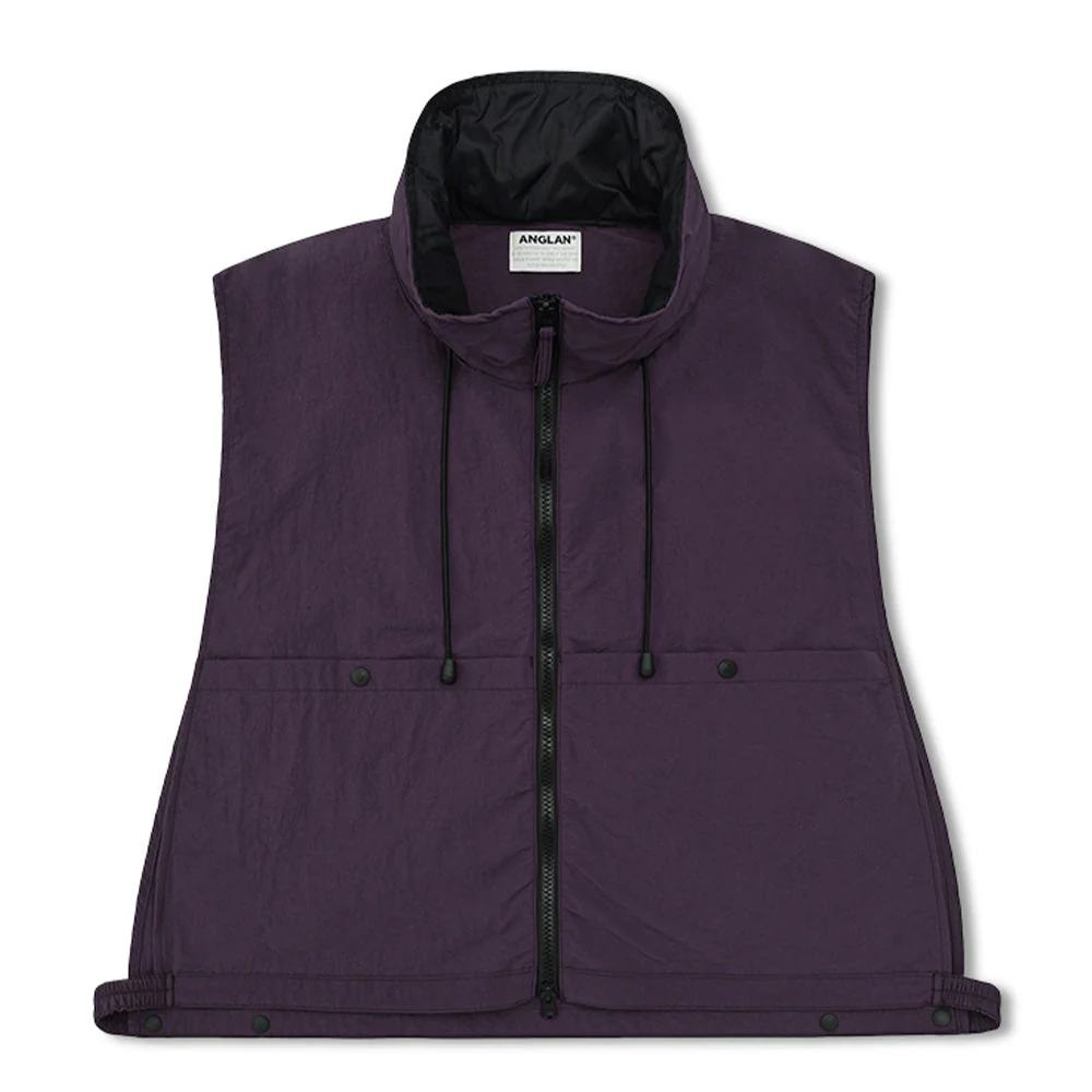 ANGLAN NYLON HIDDEN HOOD CROP VEST