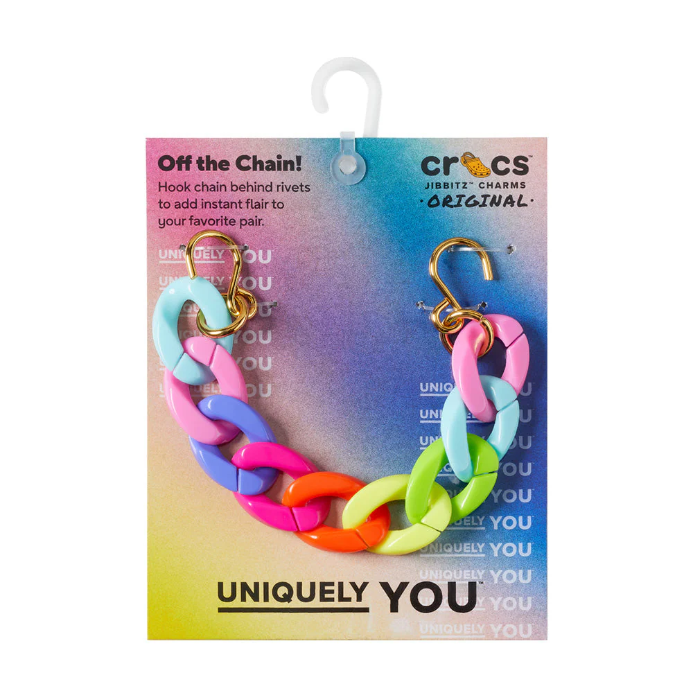CROCS RAINBOW STRAP CHAIN JIBBITZ