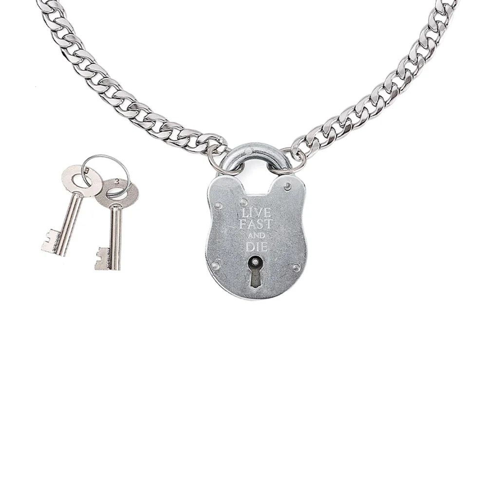 UNDERGROUND LIVE FAST AND DIE PADLOCK NECKLACE
