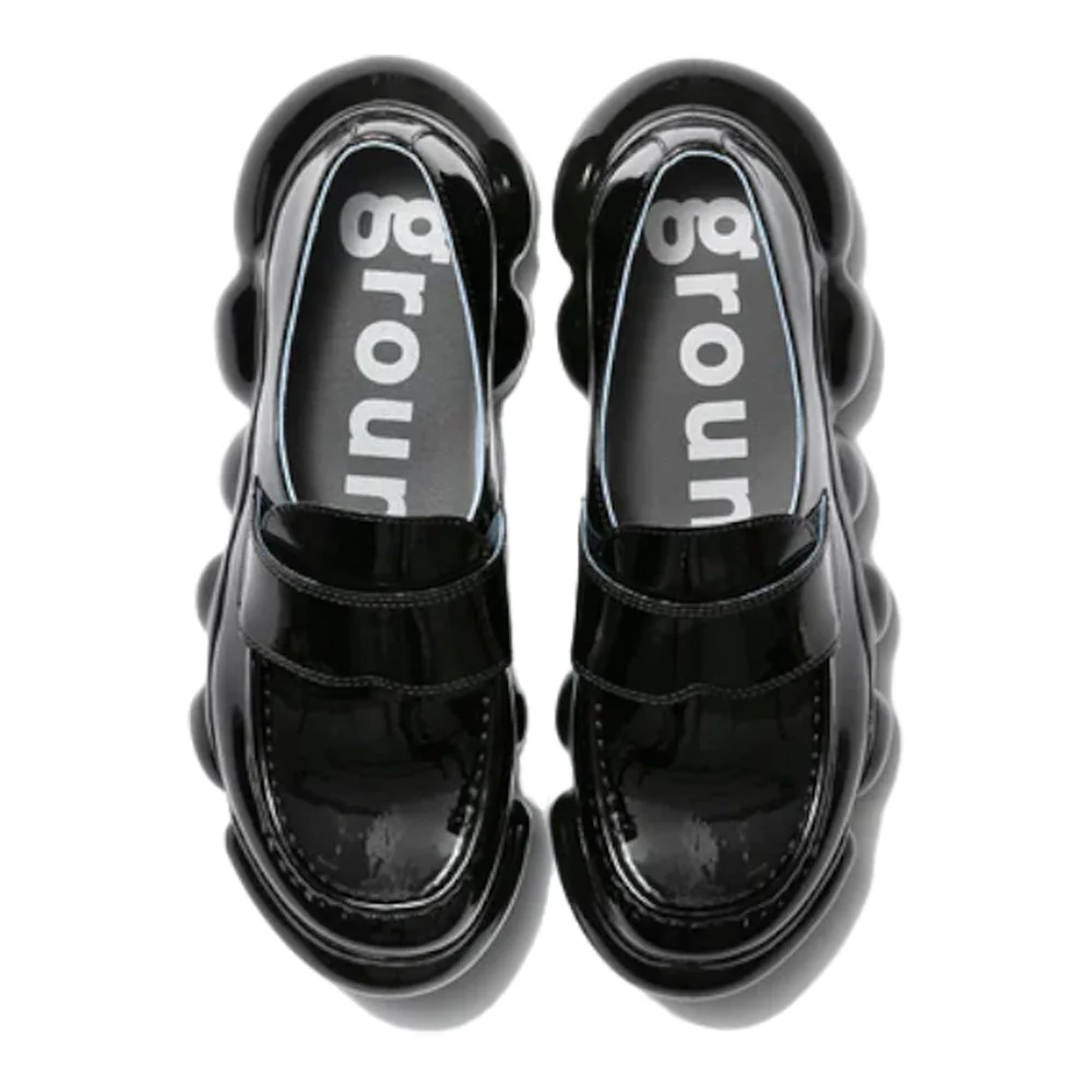 grounds JEWELRY LOAFER BLACK BLUE / BLACK SOLID