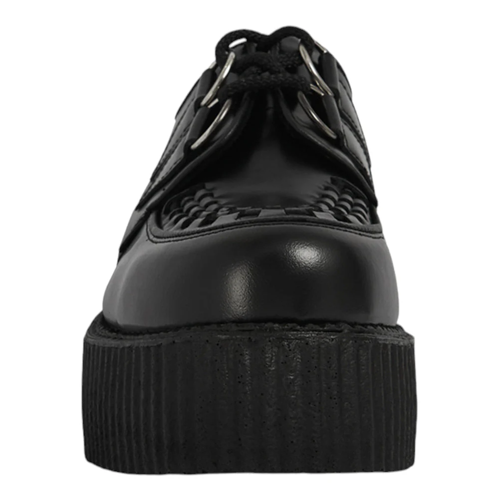 UNDERGROUND CREEPER SHOES - DOUBLE SOLE - WULFRUN - BLACK LEATHER